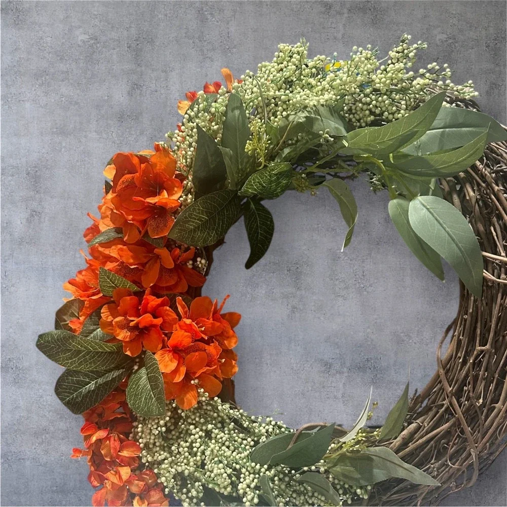 Orange flowered Wreath